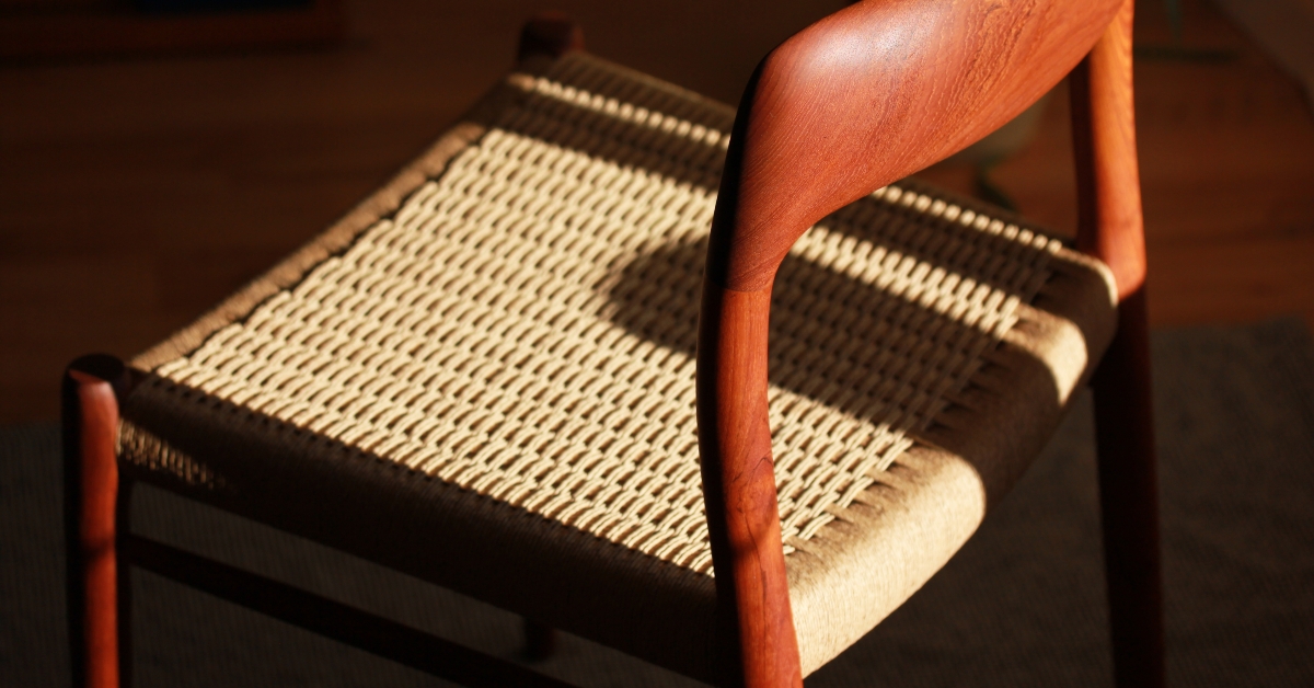 danish mid century modern teak chair