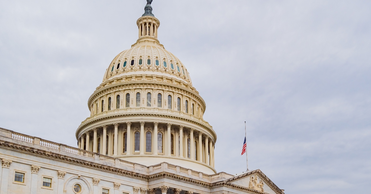overcast view of the united states capitol