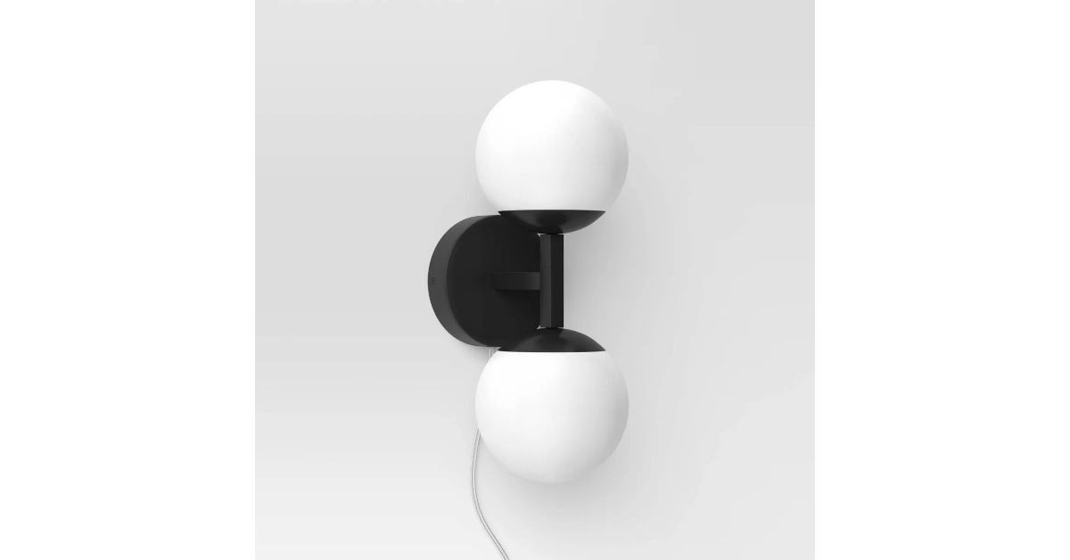 Threshold Double Globe Sconce Black