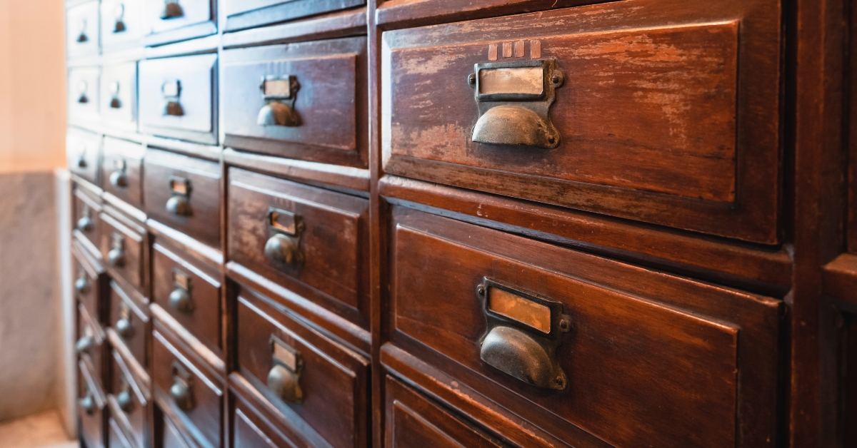 wooden drawer vintage cabinet
