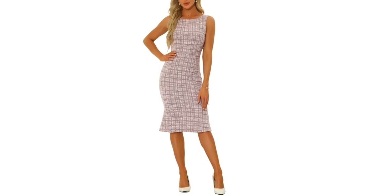 plaid tweed dress