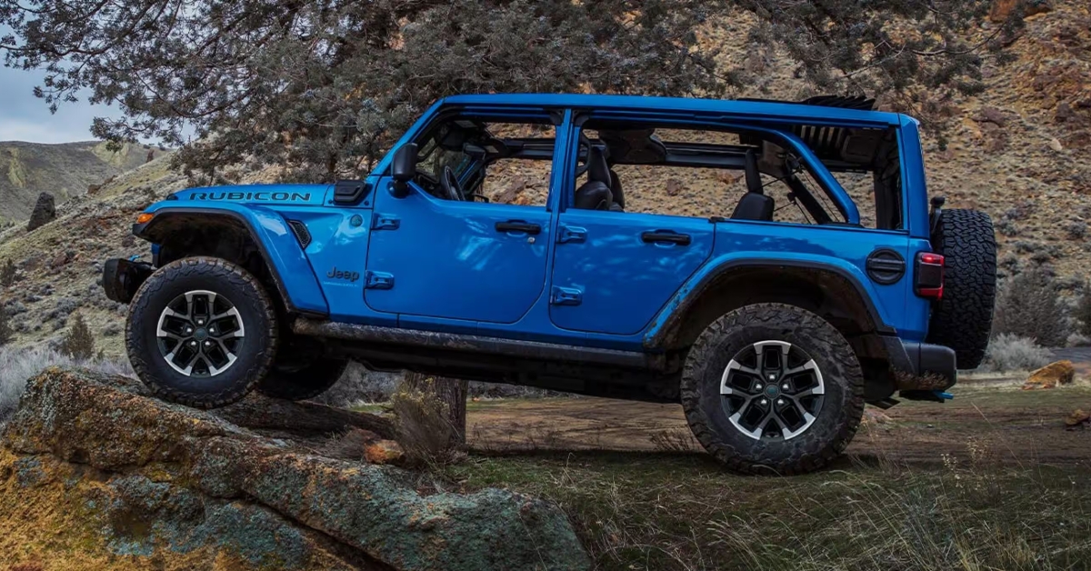 Blue Jeep wrangler