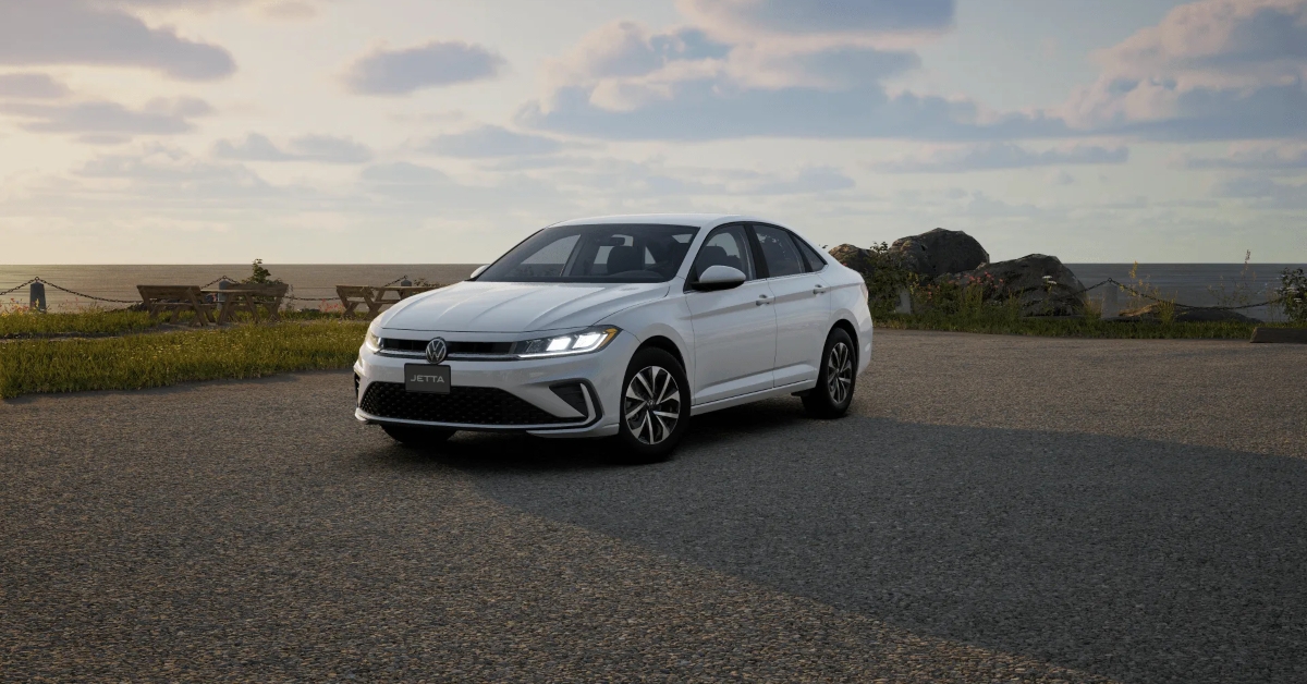 Volkswagen jetta parking beside sea
