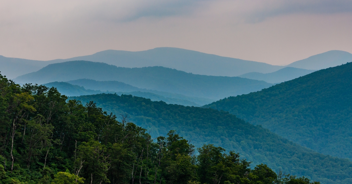 blue ridge mountains at virginia usa