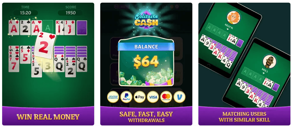 Screenshot of Solitaire Cash from Apple mobile app page