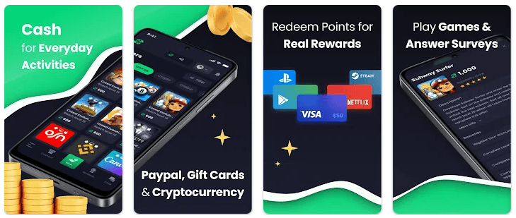 Screenshot of Freecash mobile app from Google Play Store