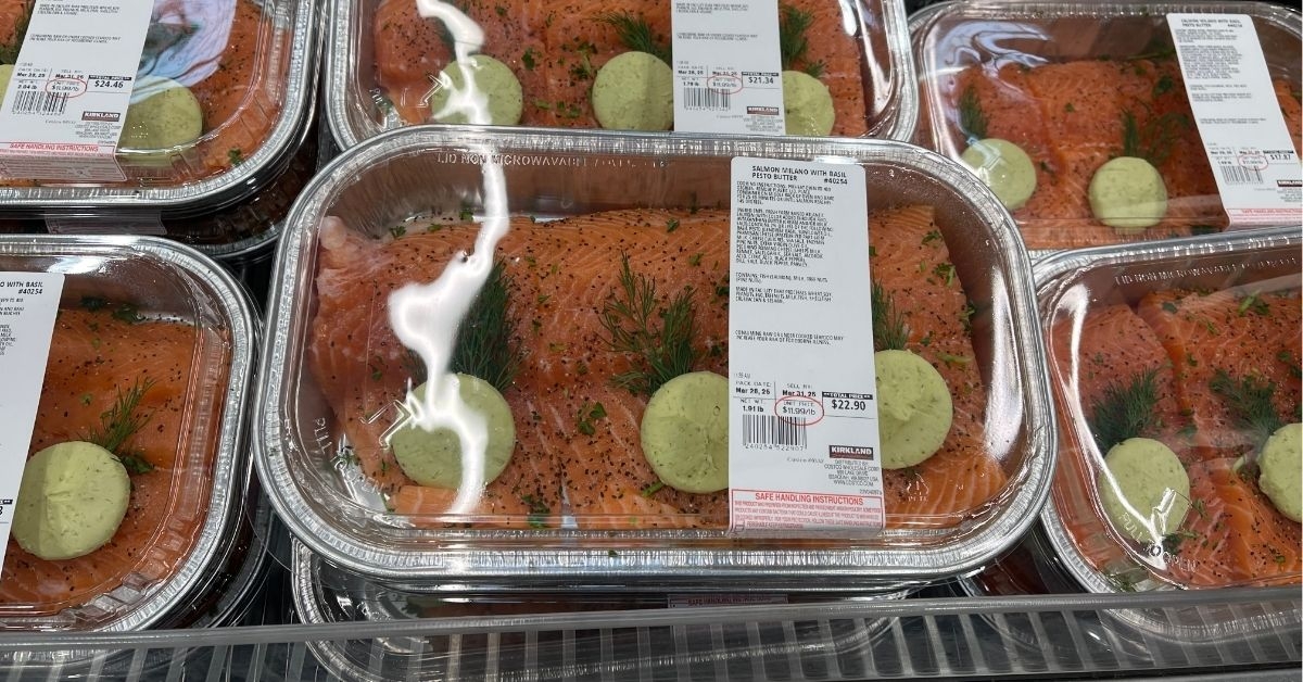 salmon milano with basil pesto butter