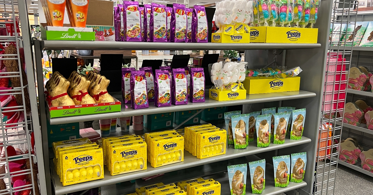 peeps marshmallow chicks and easter candy aisle