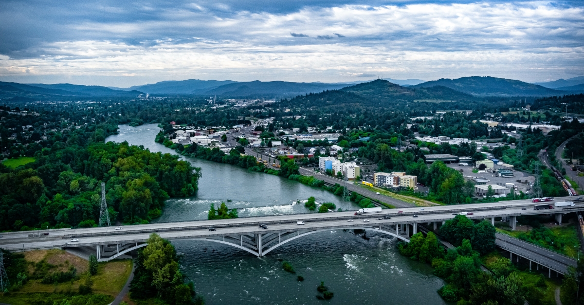 Aerial view of Springfield, Oregon