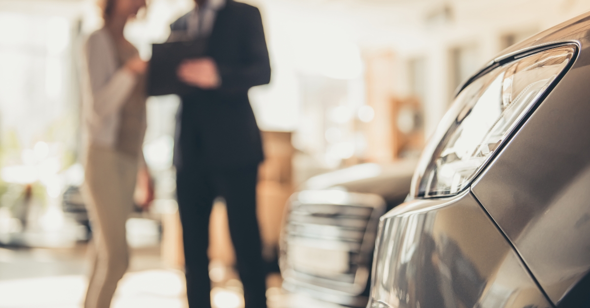 Buyer visiting car dealership