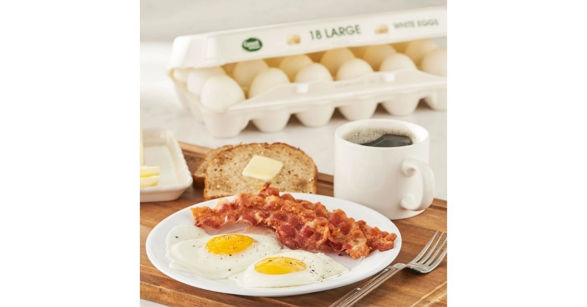 bacon and eggs on a plate