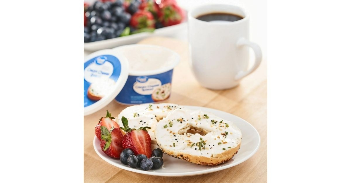 cream cheese spread and a bread