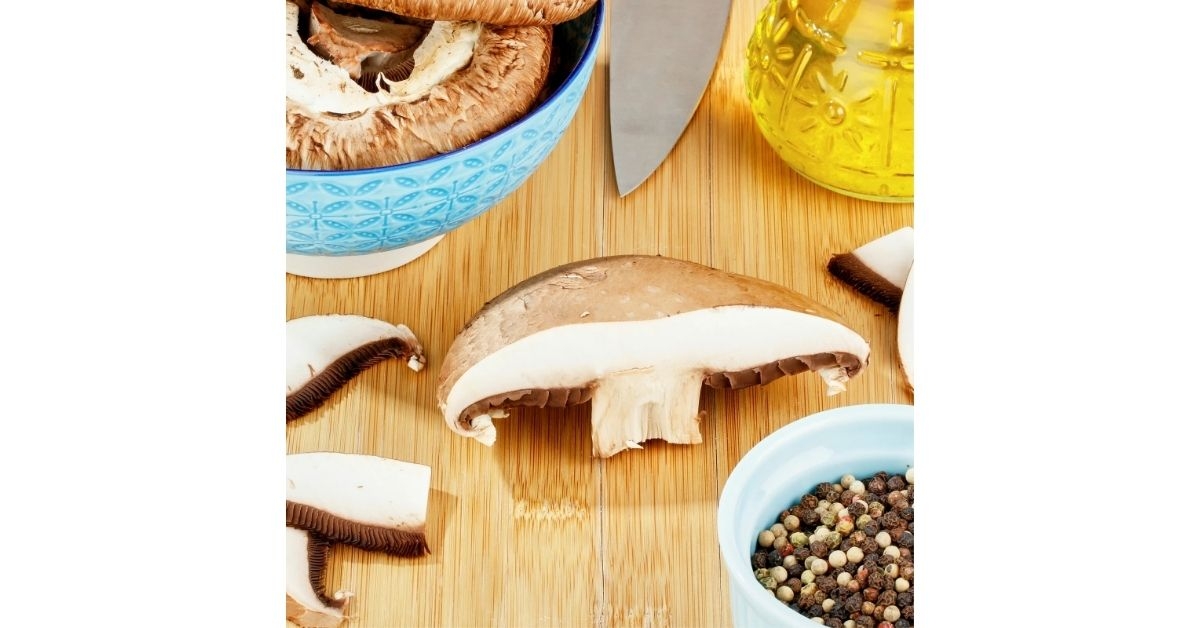 sliced portabello mushroom caps