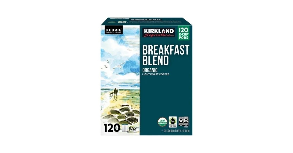 Kirkland Signature Coffee Organic Breakfast Blend K-Cup Pods