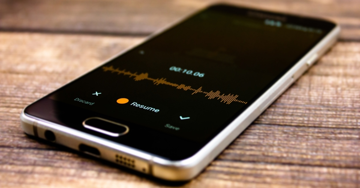 voice recorder on a smartphone