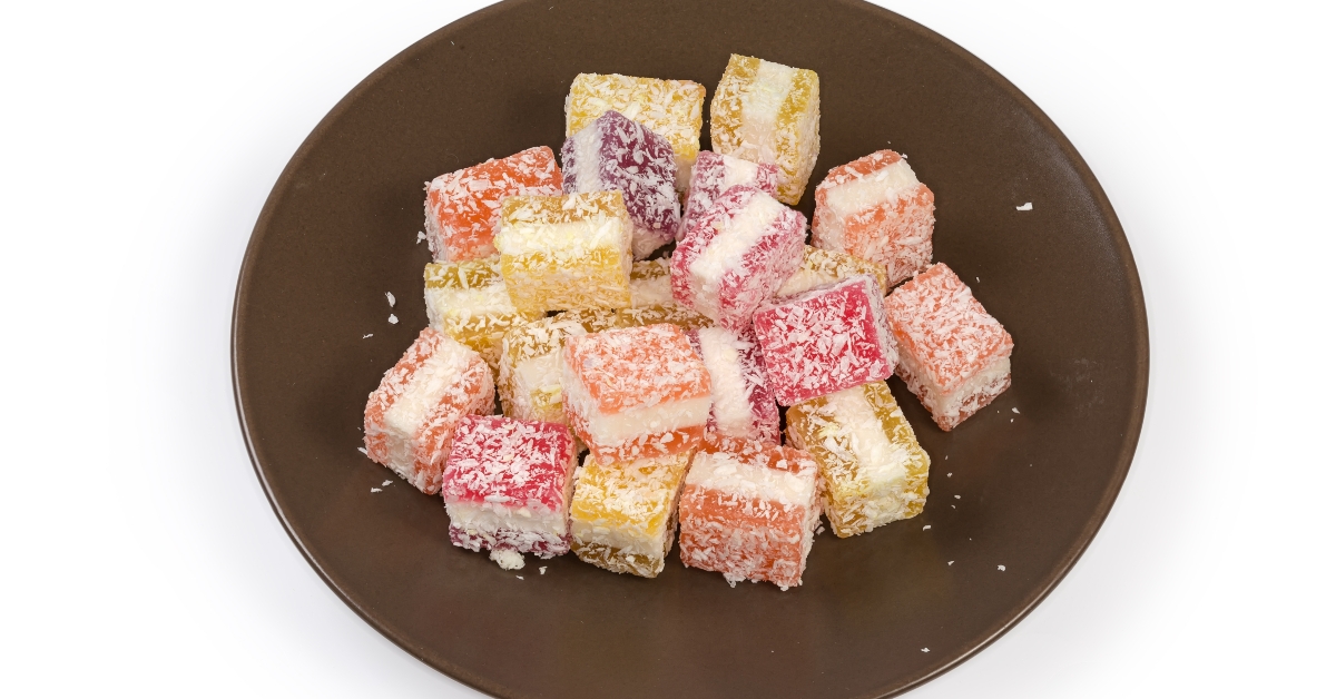 multicolored layered confectionery jelly