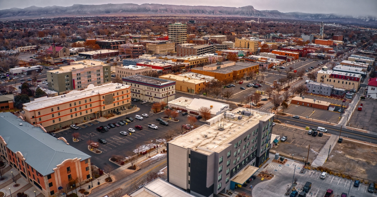aerial view of grand junction, colorado