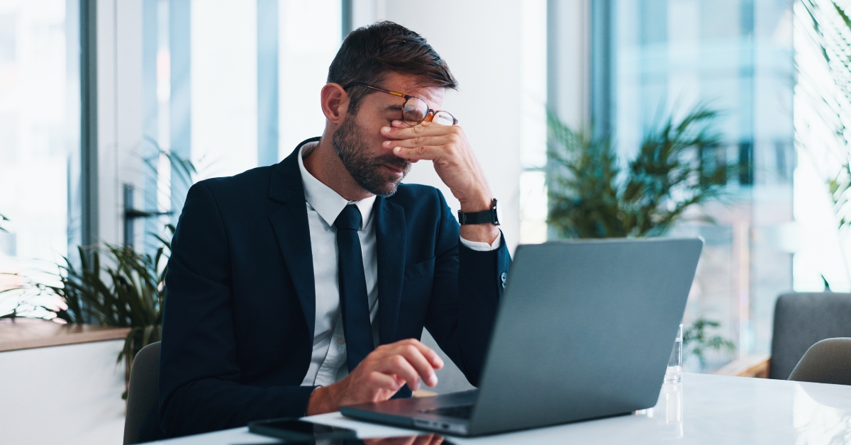 frustrated businessman at work