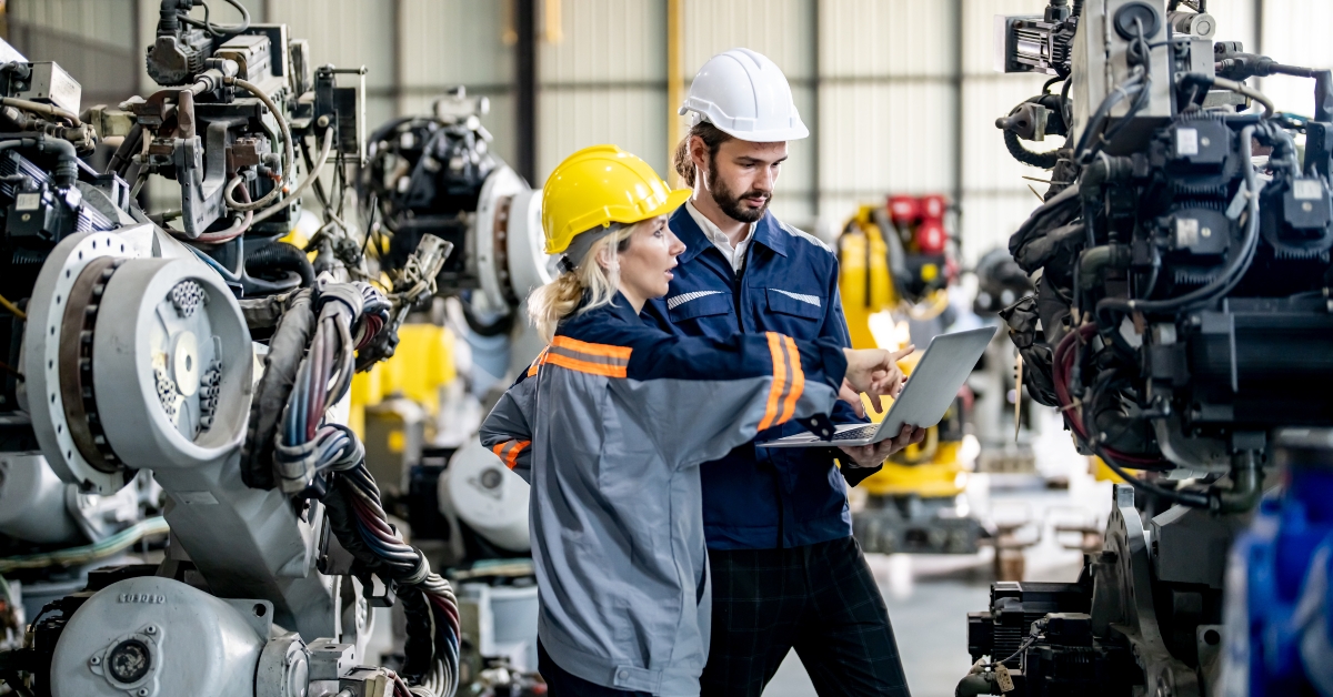 engineer monitoring robotics welding