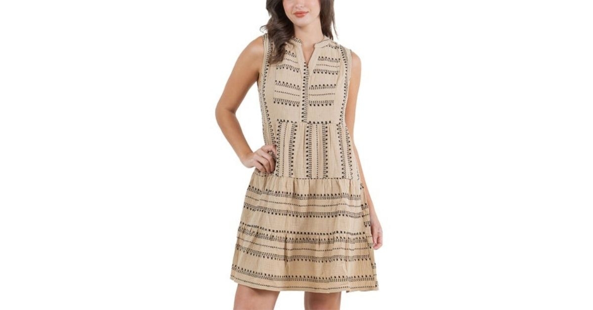 fever womens sleeveless gauze dress