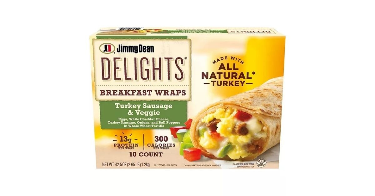 turkey sausage and veggies breakfast wrap