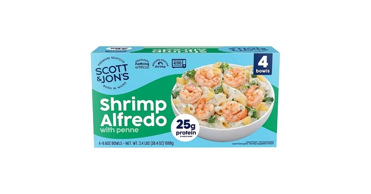 shrimp alfredo with penne and brocolli