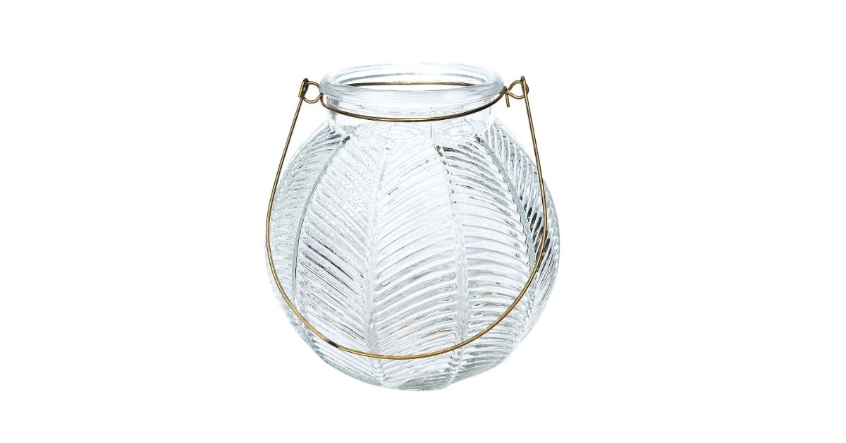 glass candle holder with handle