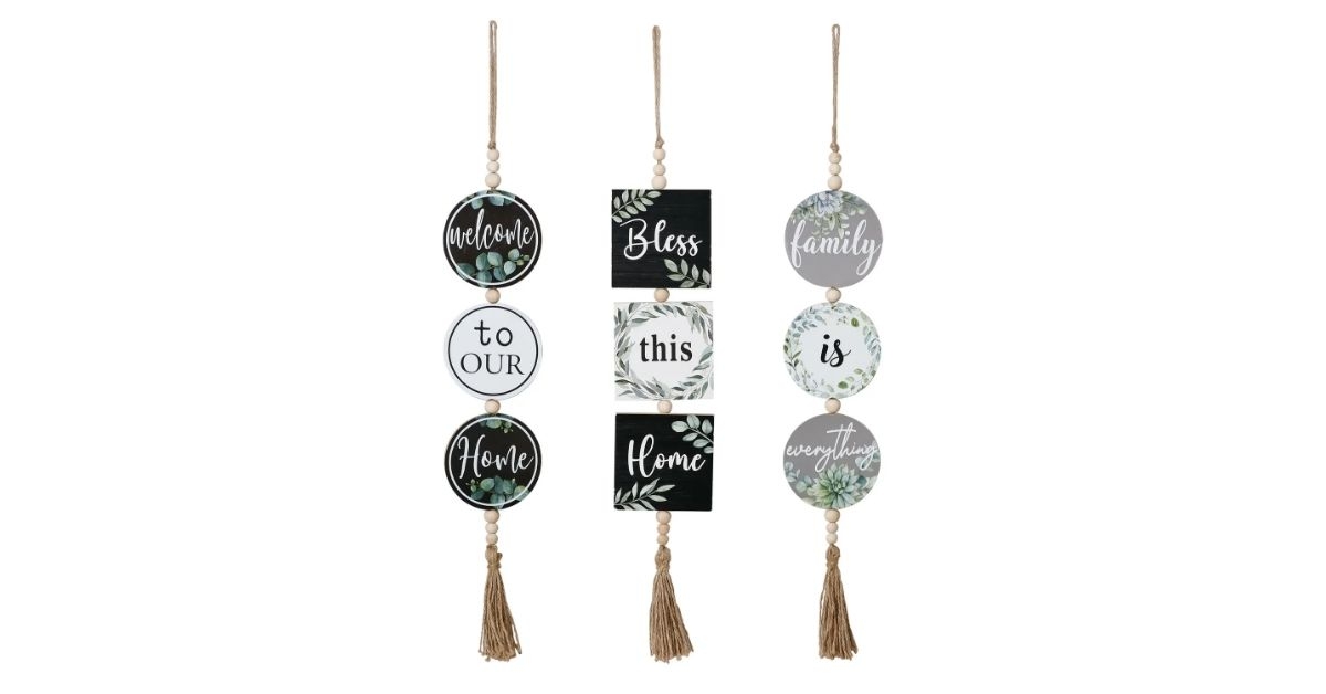 hanging wall plaques with tassel