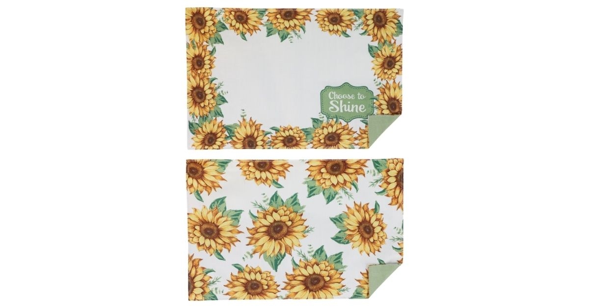 home collection sunflower printed placemats
