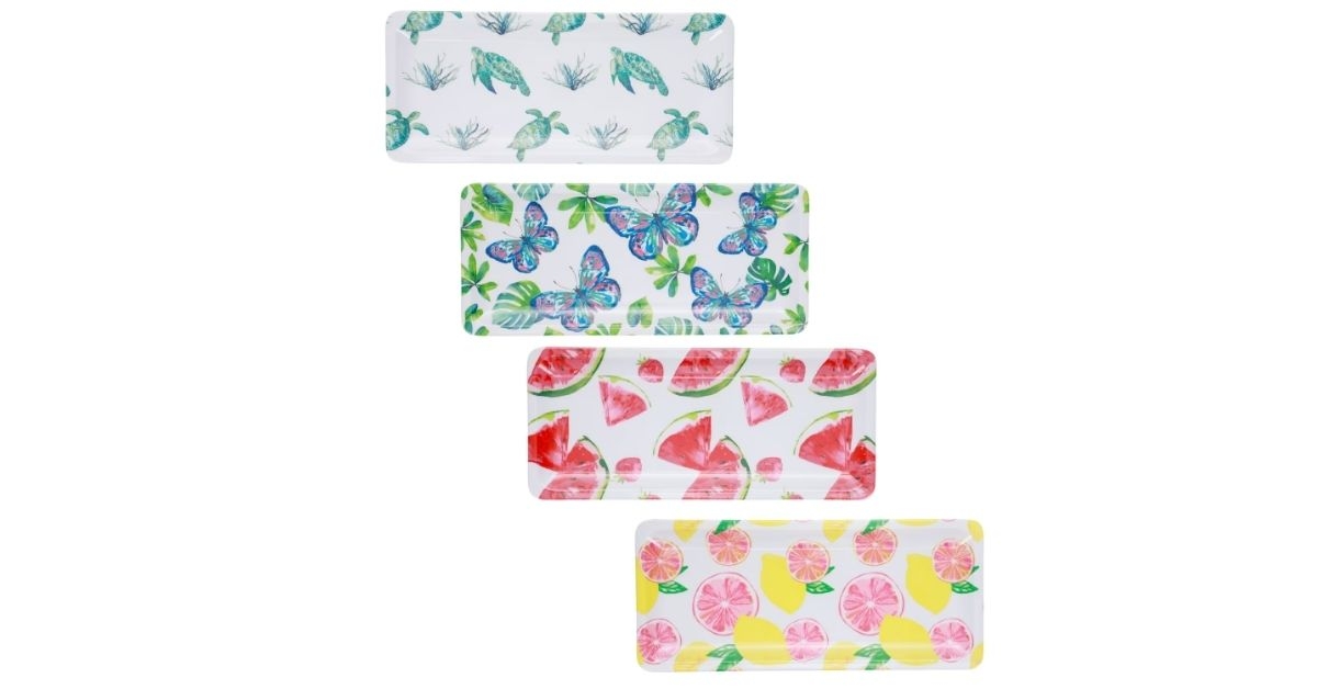 summer party serving trays