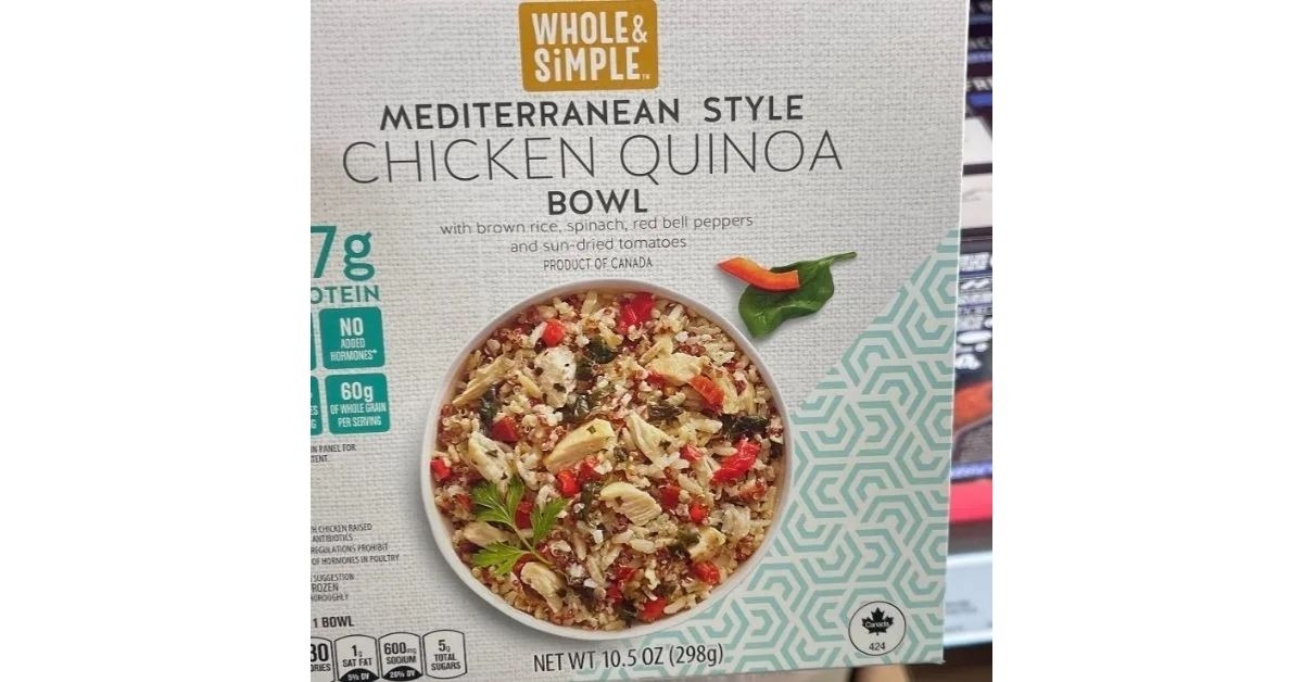 Whole & Simple Mediterranean Style Chicken Quinoa Bowl