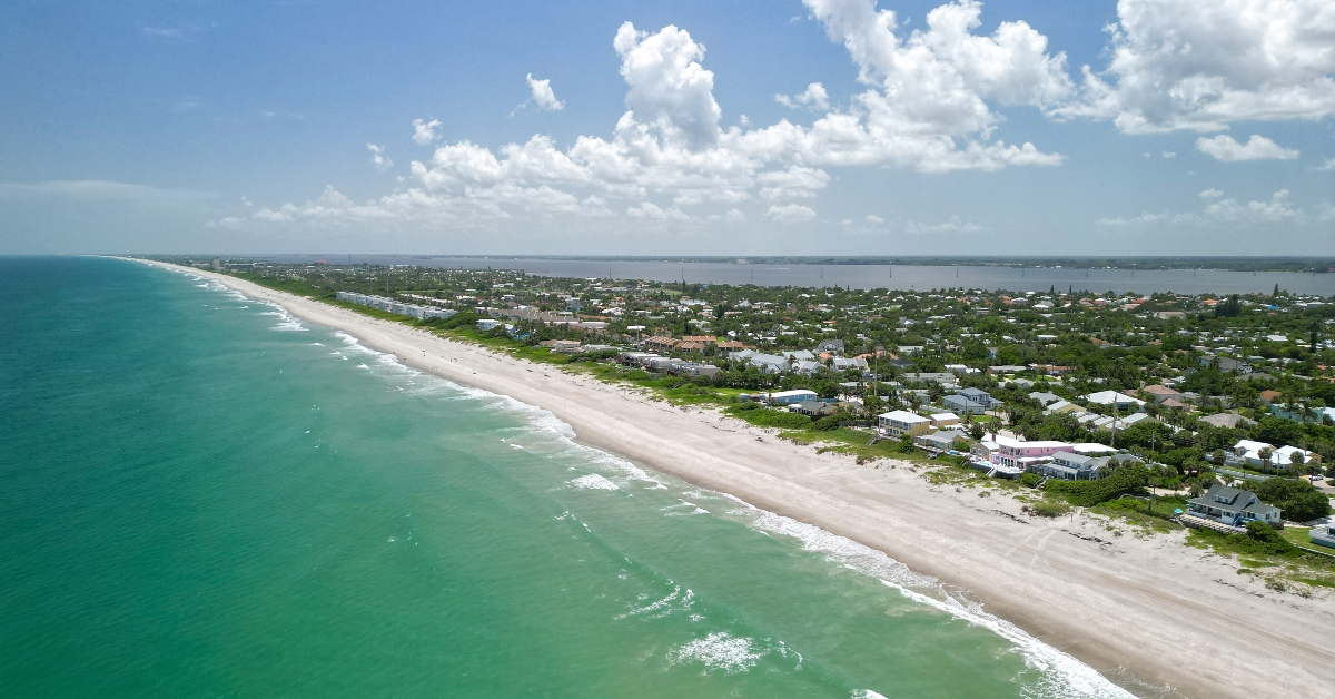 Aerial ocean and beach views