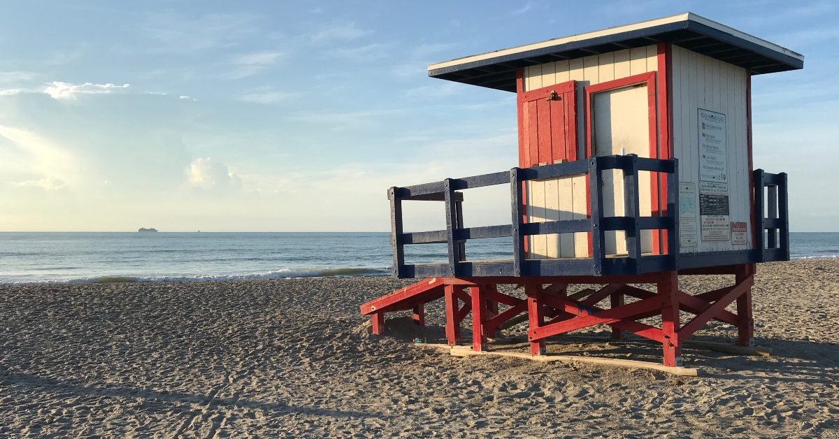 Cocoa Beach Lifeguard house in a sunnny day