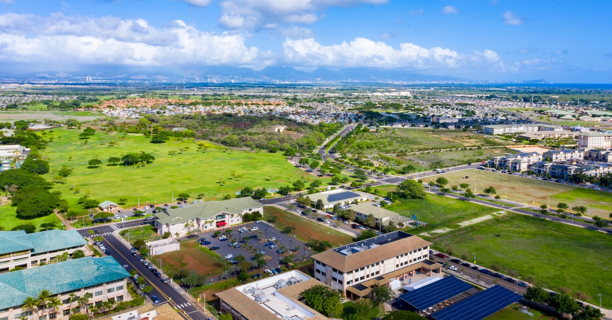 Oahu's second city of Kapolei looking east