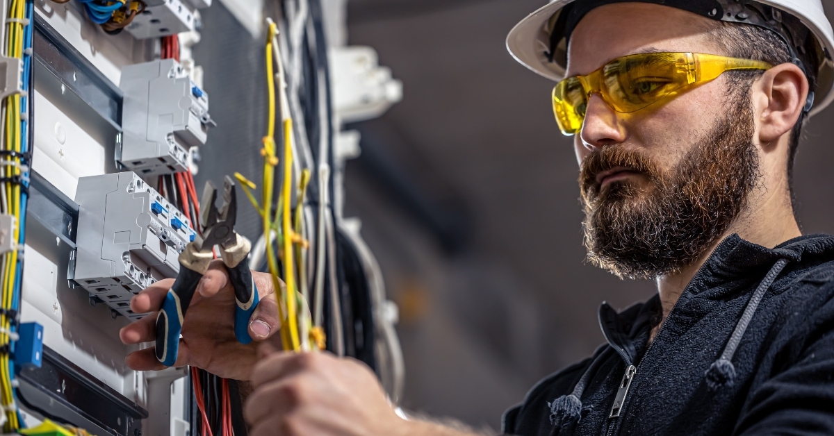 electrician working a switchboard