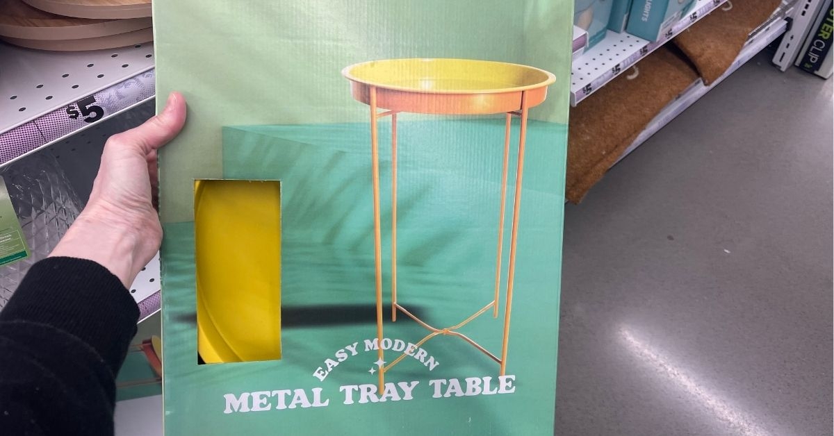 modern metal tray table