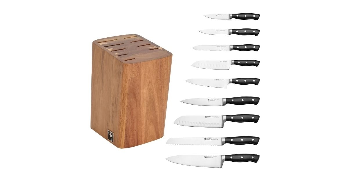fine edge forged 10 piece knife block set