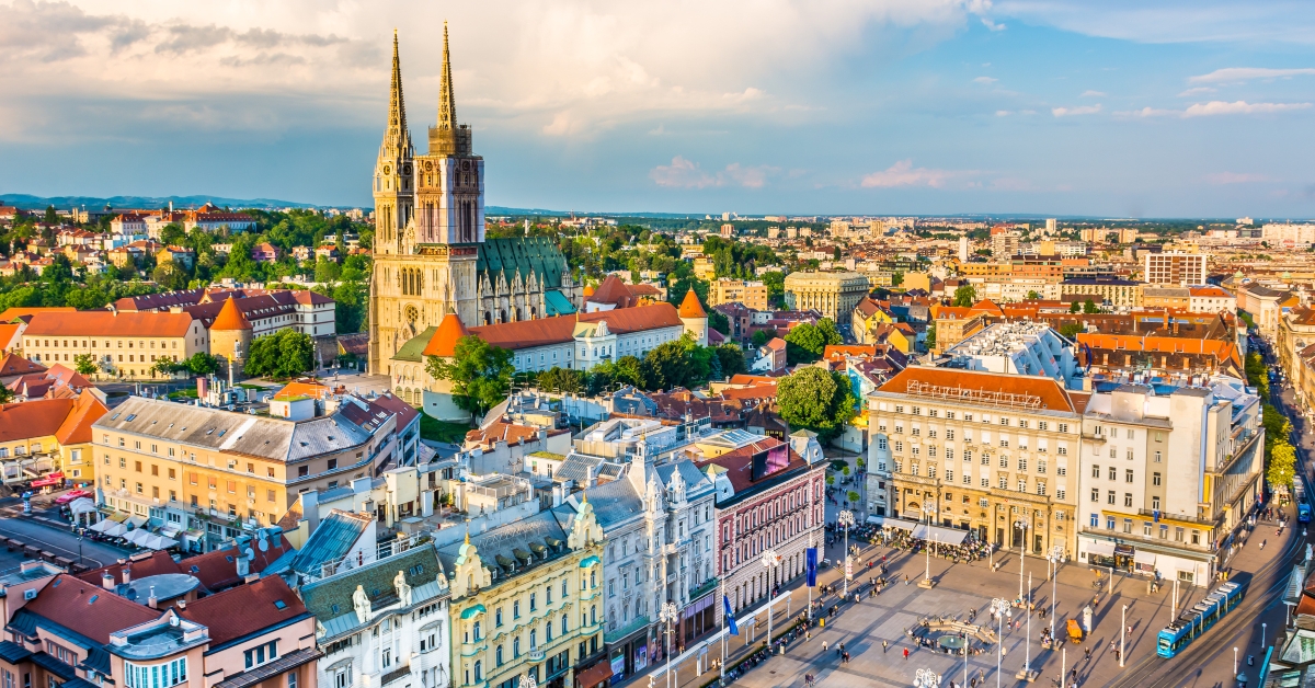 zagreb aerial view Croatia capital