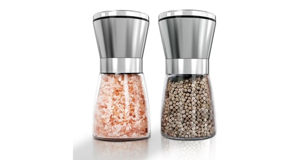 kusmil salt and pepper grinder set premium stainless steel