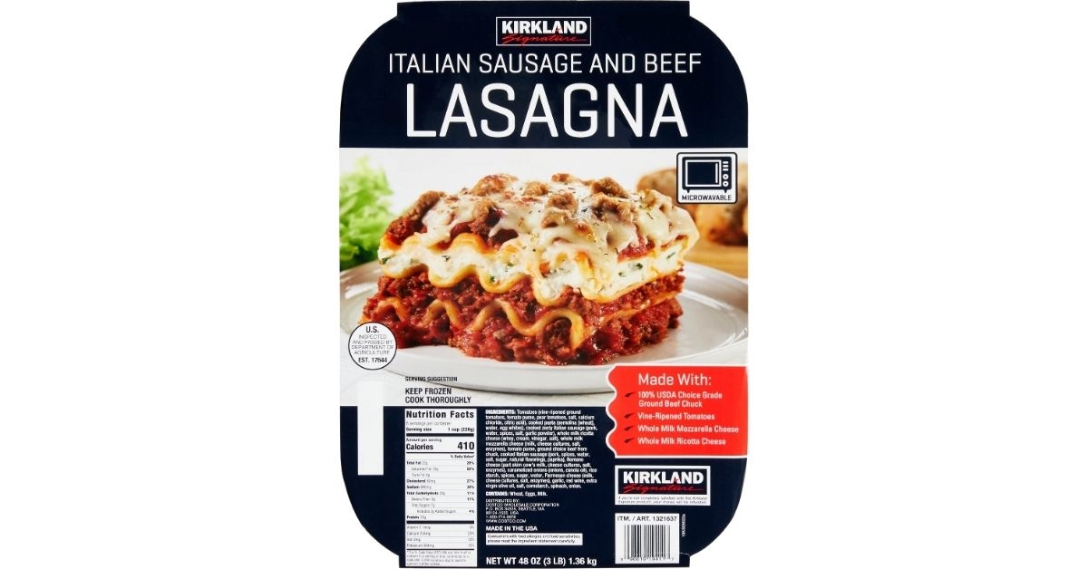 kirkland signature italian sausage and beef lasagna