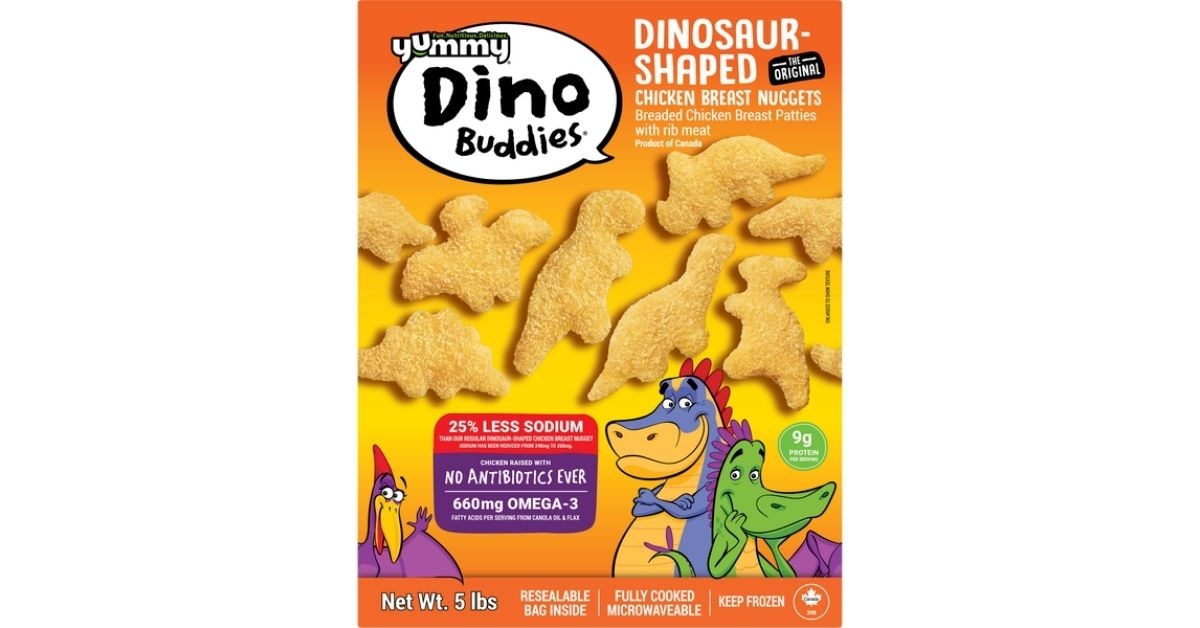 yummy dino buddies dinosaur shaped chicken breast nuggets