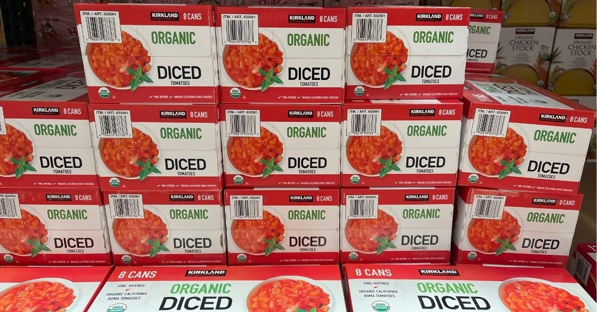 pile of organic diced tomatoes