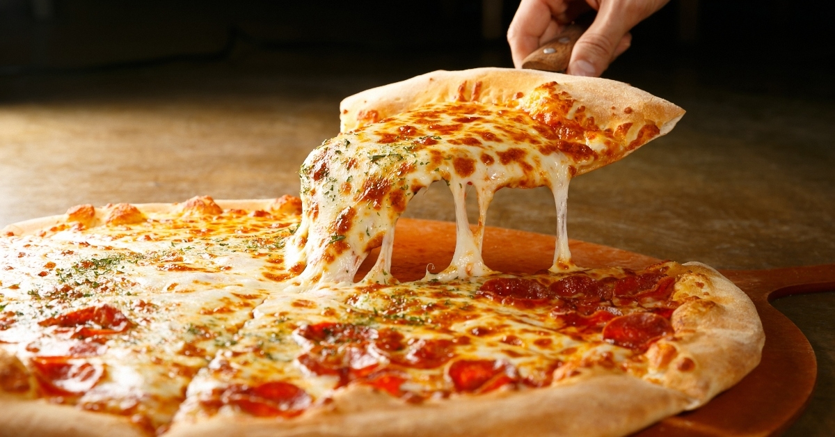 pepperoni pizza on wooden board