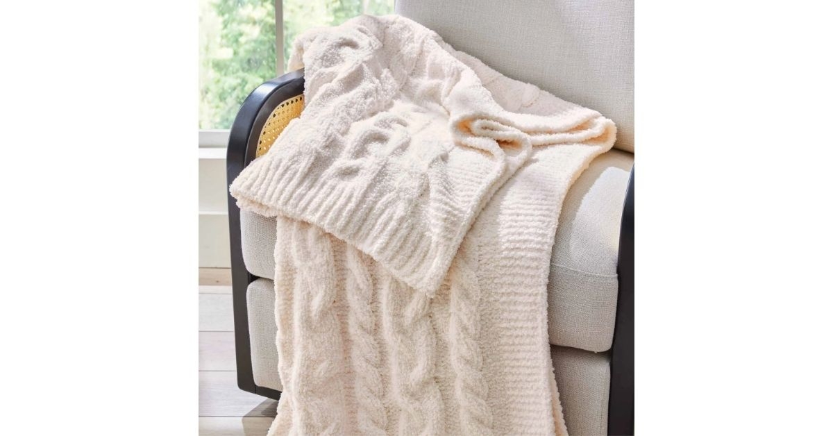 better homes gardens vanilla cable cozy knit 50x72 throw