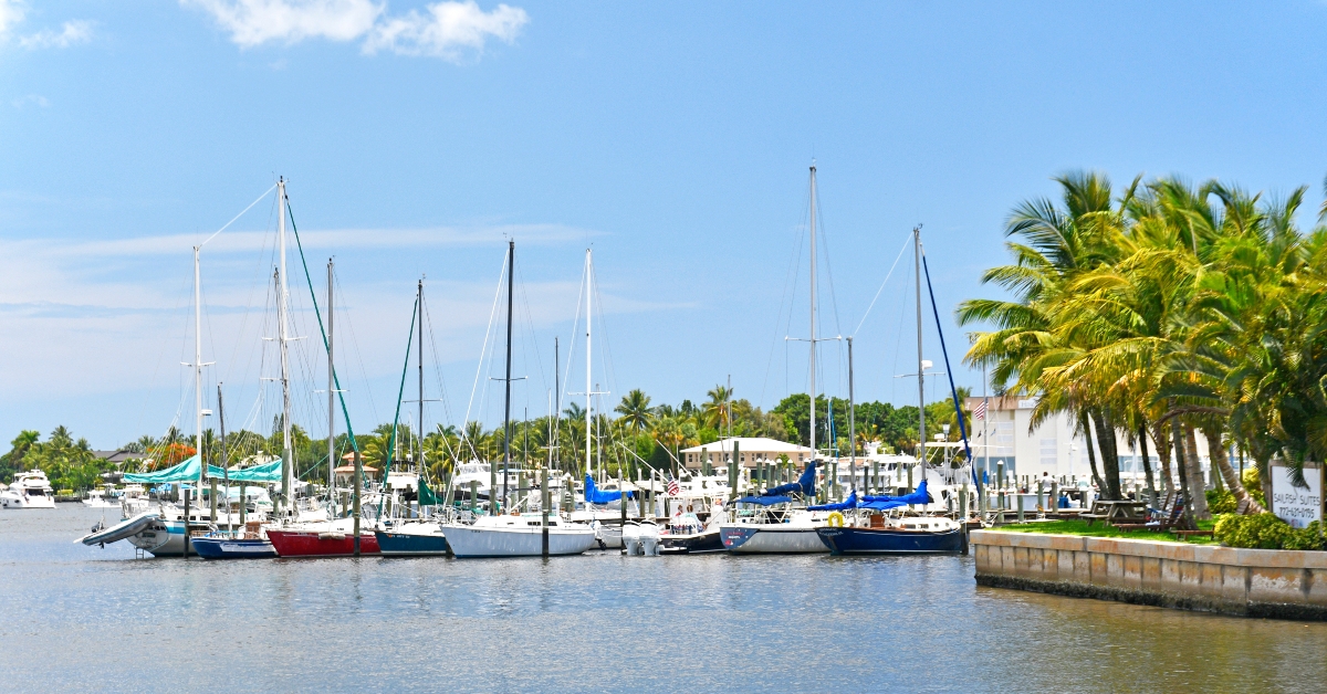 Boats at harbor in Port Salerno