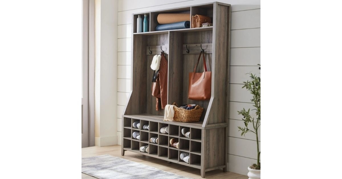Better Homes & Gardens Refined Farmhouse Entryway Tree, Rustic Gray