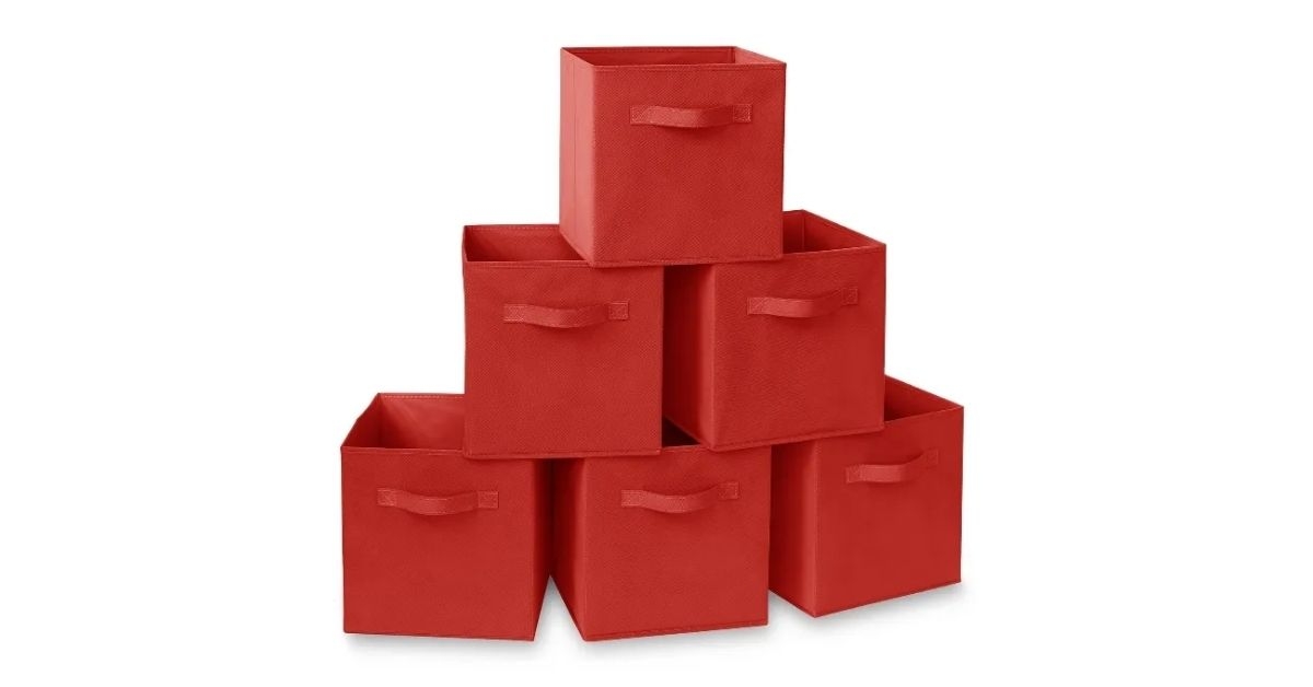 Casafield Set of 6 Fabric Storage Cube Bins