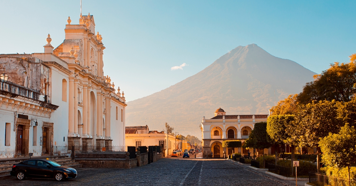 Antigua Guatemala with Aqua Volcano