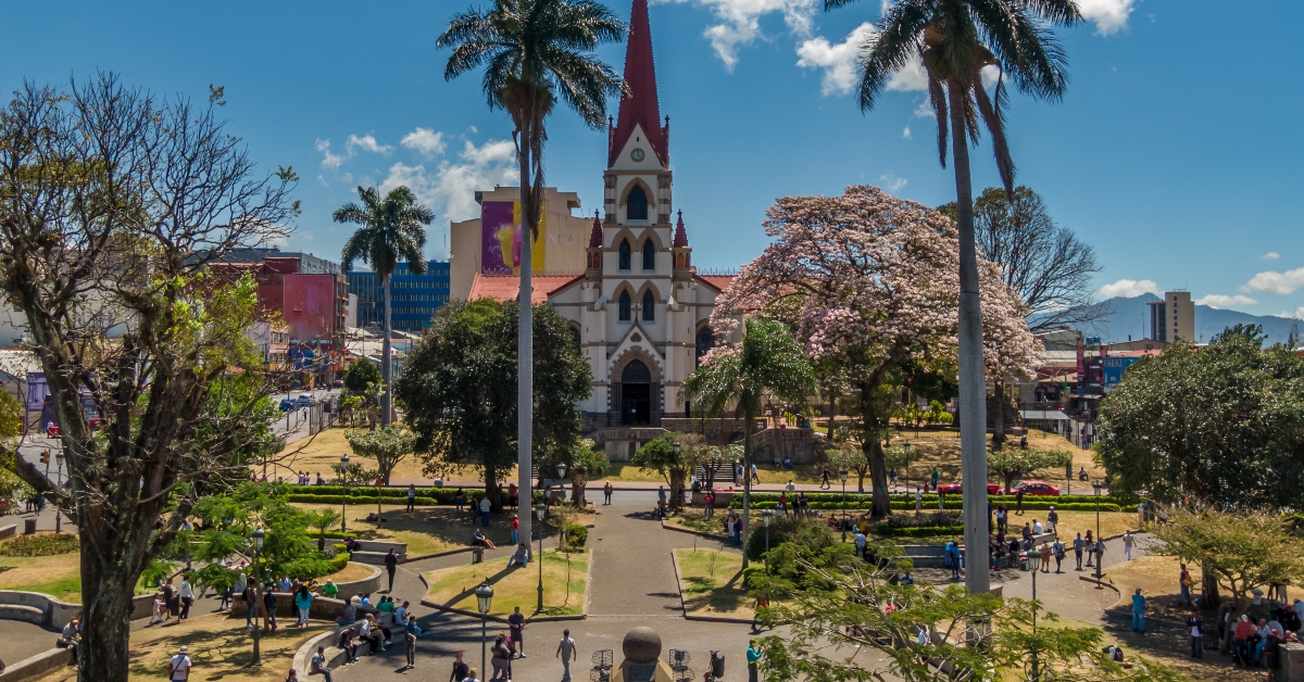 aerial view of the main Church in San Jose