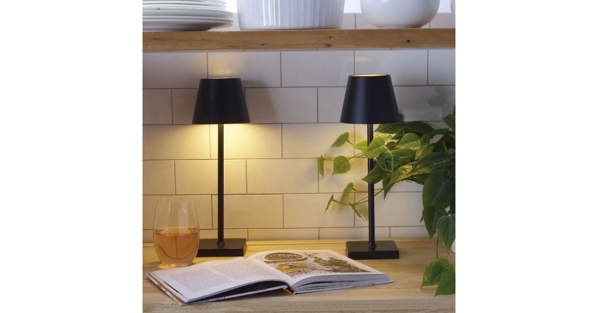 mikasa rechargeable led lamps with a book